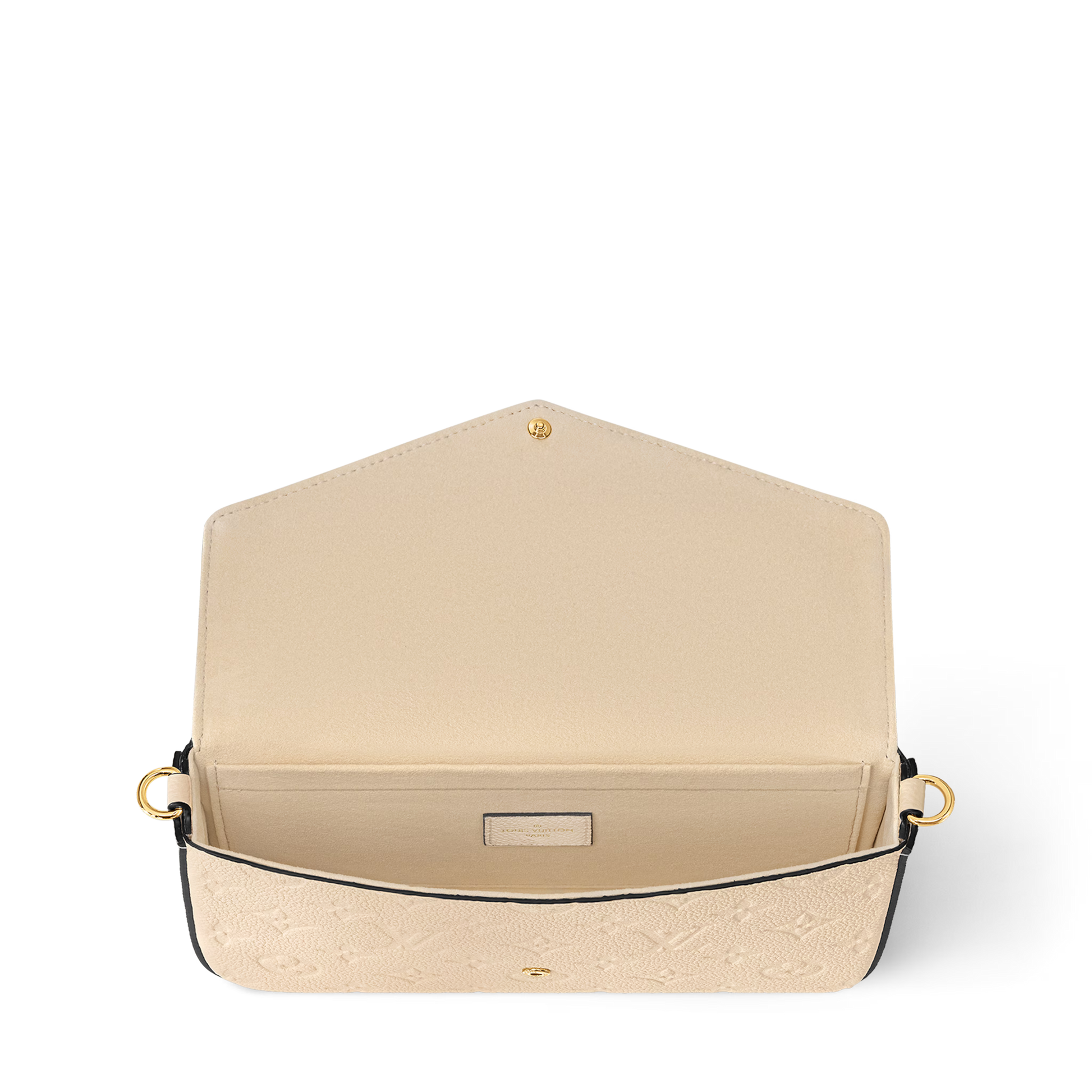 Pochette Félicie Monogram Empreinte Leather Crème Gold-Toned Hardware