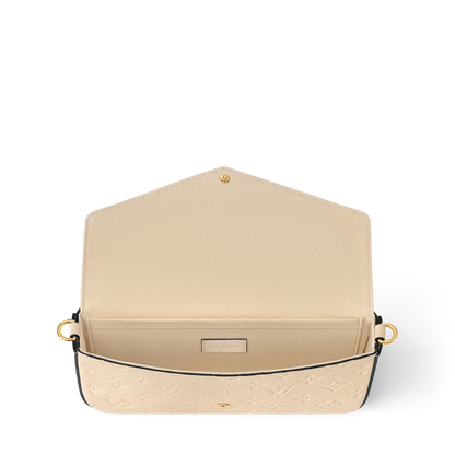 Pochette Félicie Monogram Empreinte Leather Crème Gold-Toned Hardware