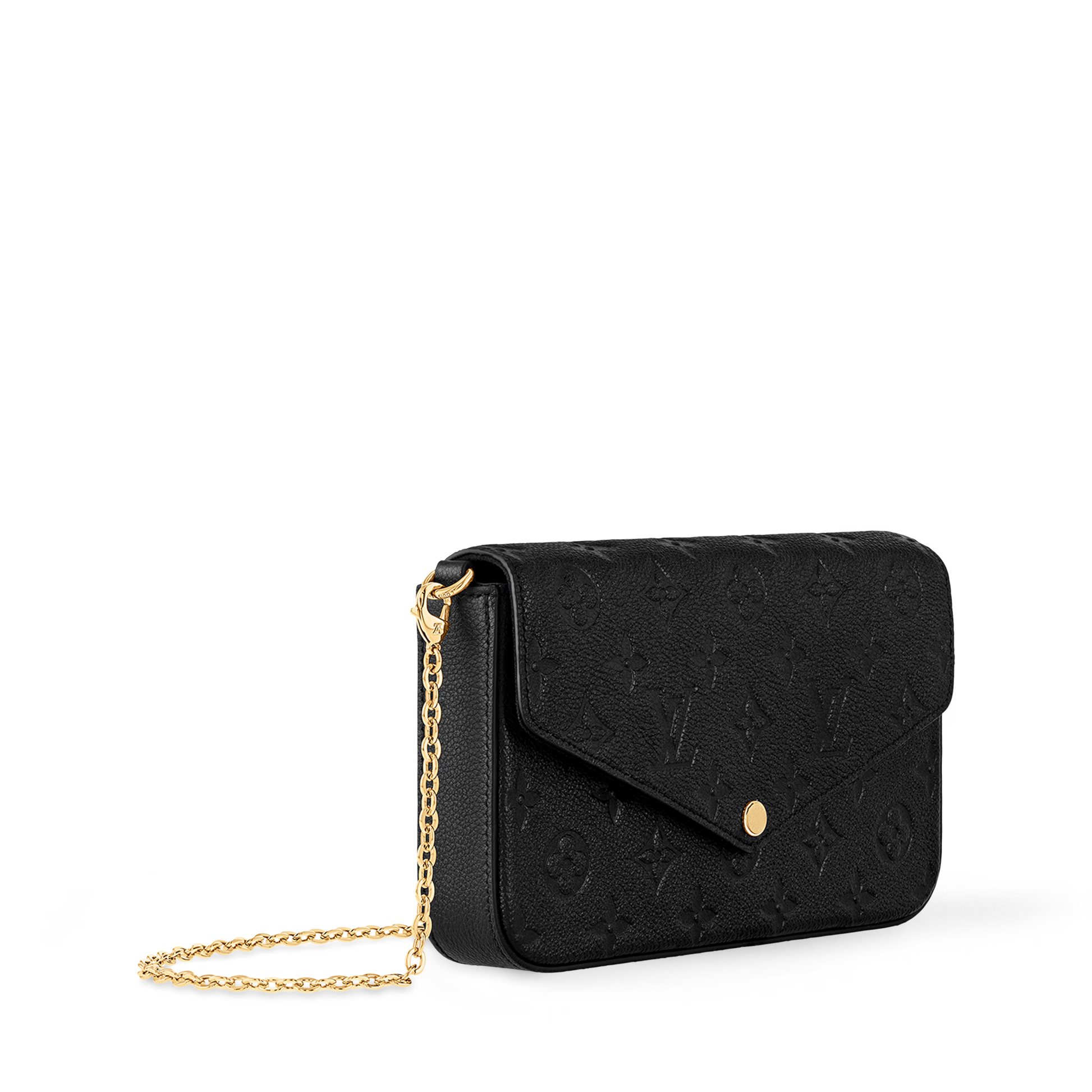 Pochette Félicie Monogram Empreinte Leather Black Gold-Toned Hardware