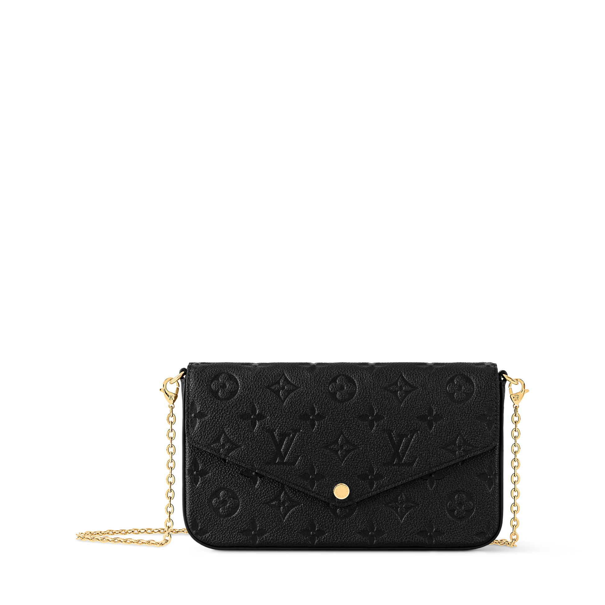 Pochette Félicie Monogram Empreinte Leather Black Gold-Toned Hardware