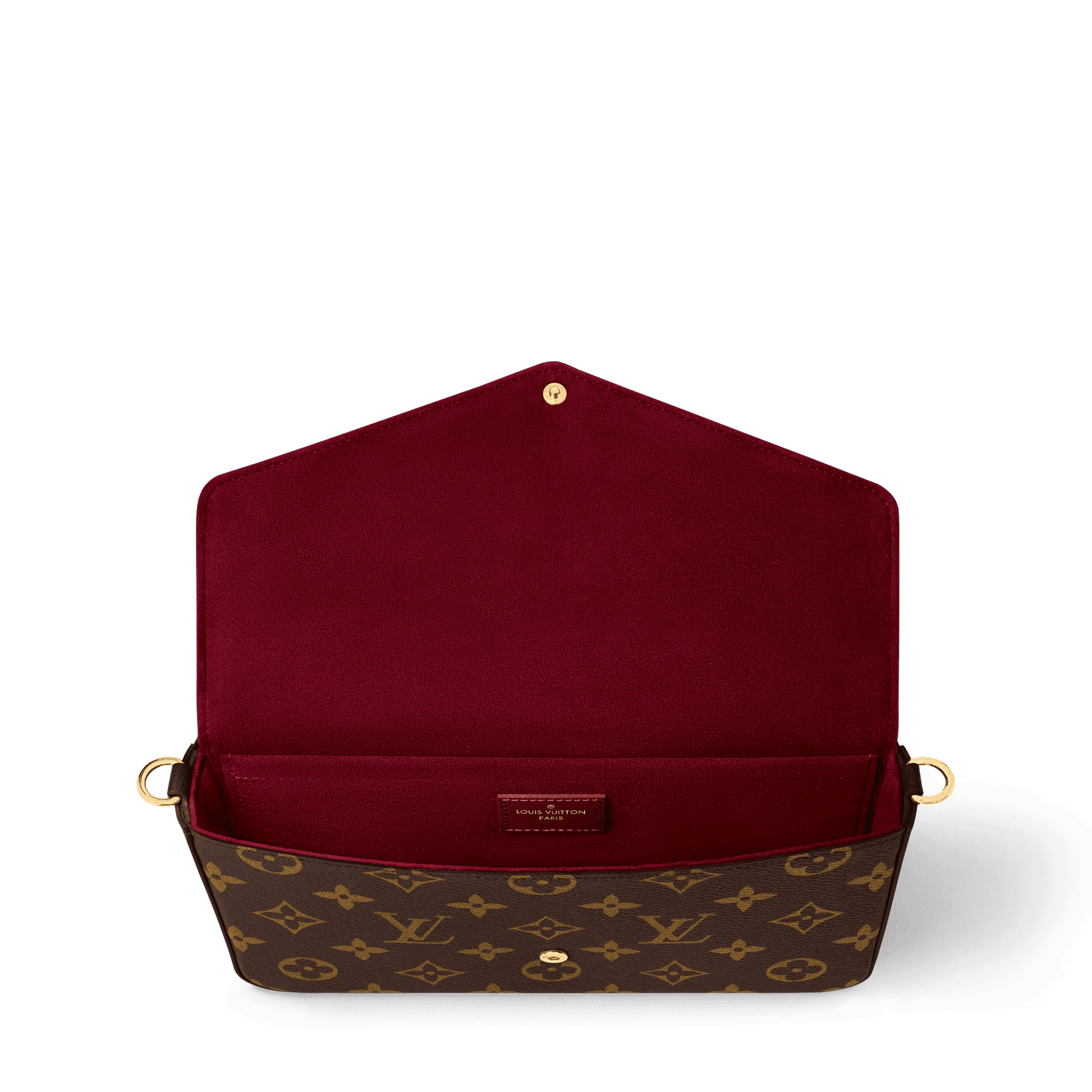 Pochette Félicie Monogram Coated Canvas Fuchsia Gold-Toned Hardware
