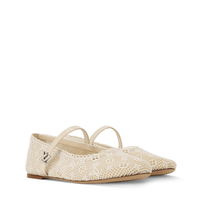 Women's Romy Flat Ballerina Monogram Embroidered Ballet Pump 1AK24A