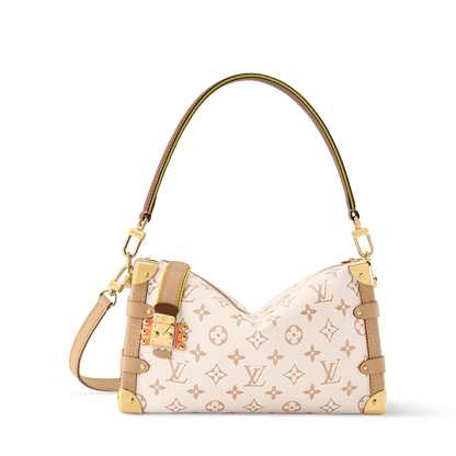 Women's Side Trunk MM East-West Monogram Dune Canvas Shoulder Bag
