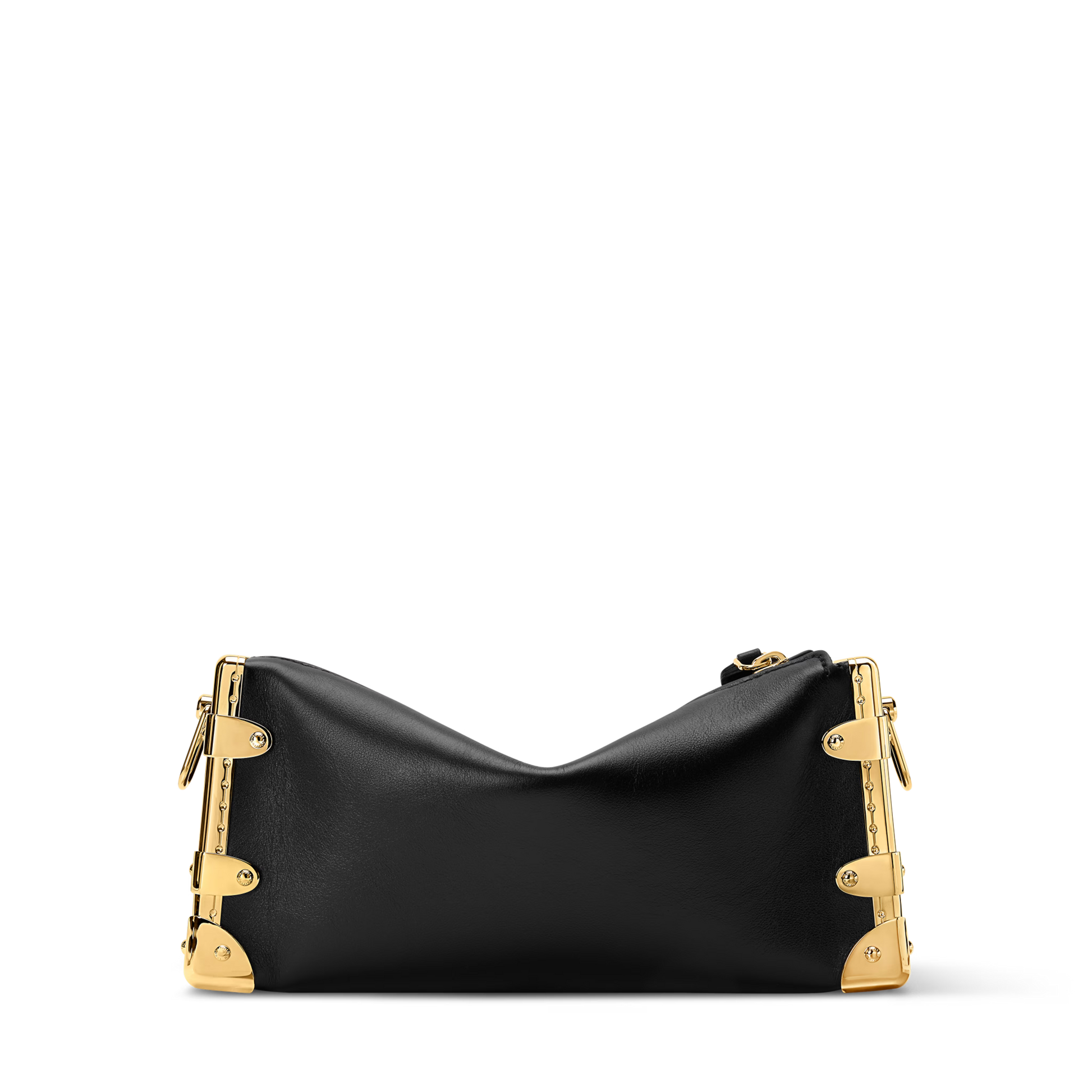 Slim Trunk Calf Leather Black Gold-Toned Hardware