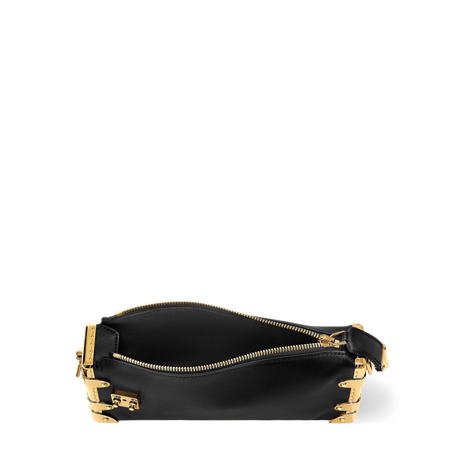 Slim Trunk Calf Leather Black Gold-Toned Hardware