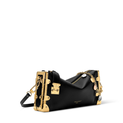 Slim Trunk Calf Leather Black Gold-Toned Hardware