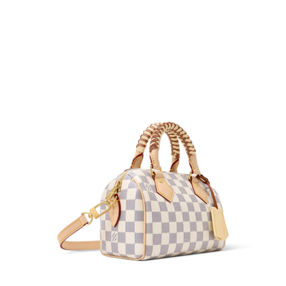 Speedy Bandoulière 20 Damier Azur Coated Canvas Banana Yellow Gold-Toned Hardware