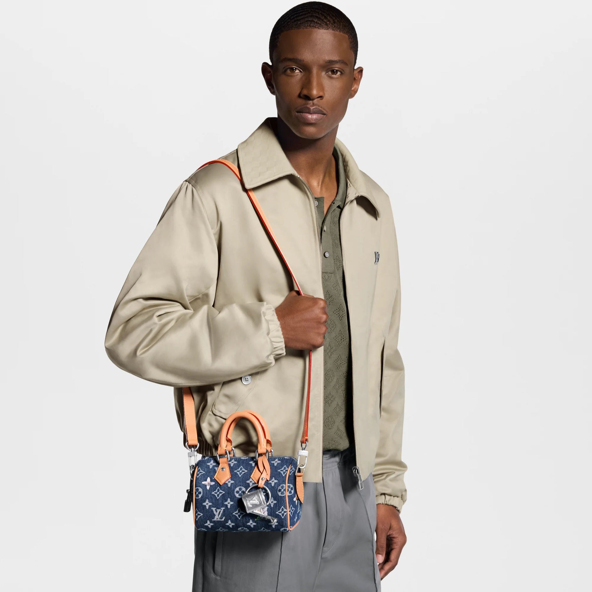 Speedy 18 Bandoulière Bag Monogram Flowers Denim