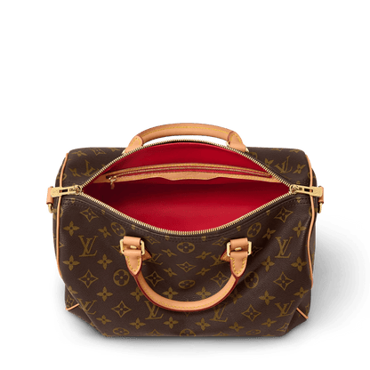 Women's Speedy Soft 30 Crafty Monogram Red Tote Bag