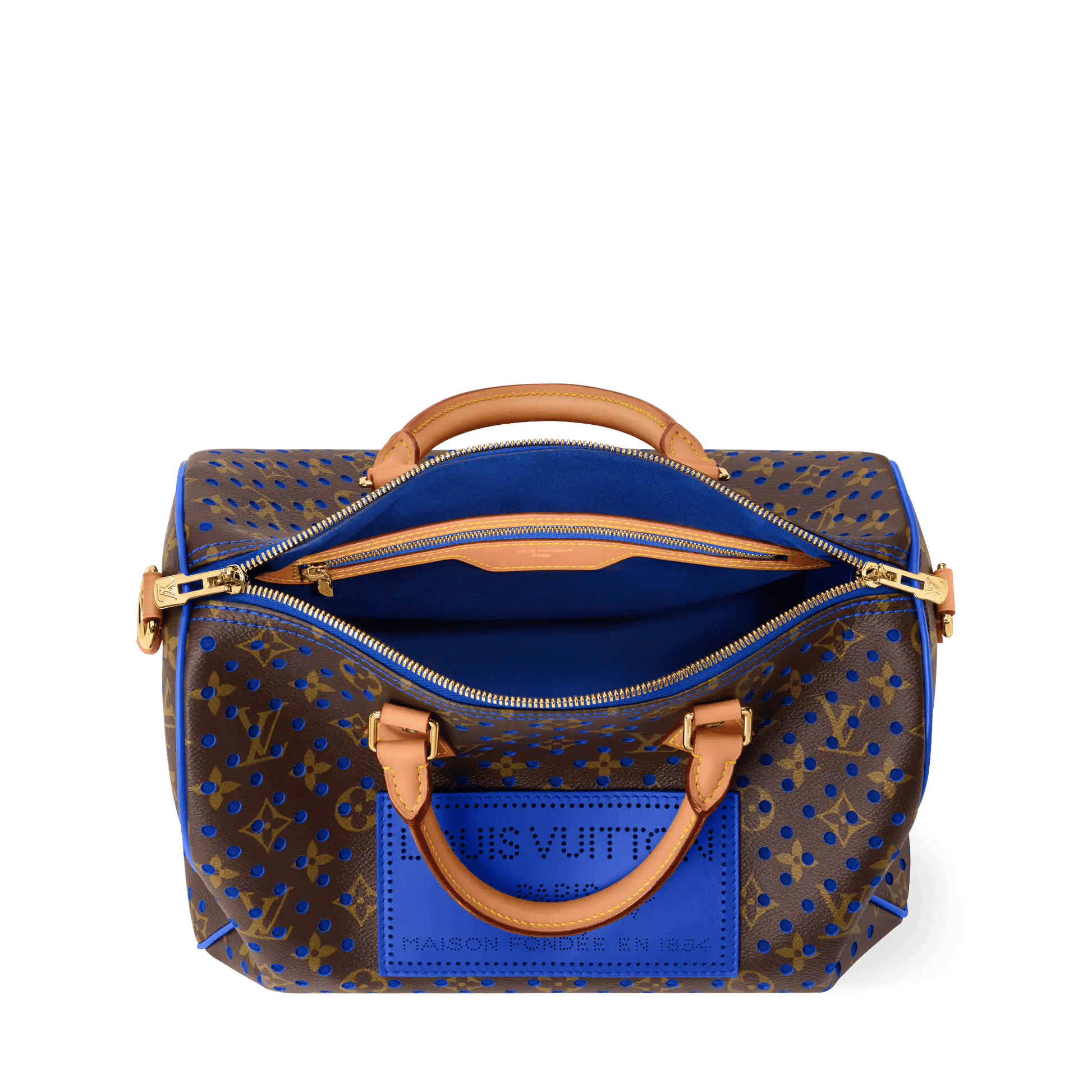 Women's Speedy Soft 30 Monogram Perfo Neon Wave Canvas Handbag