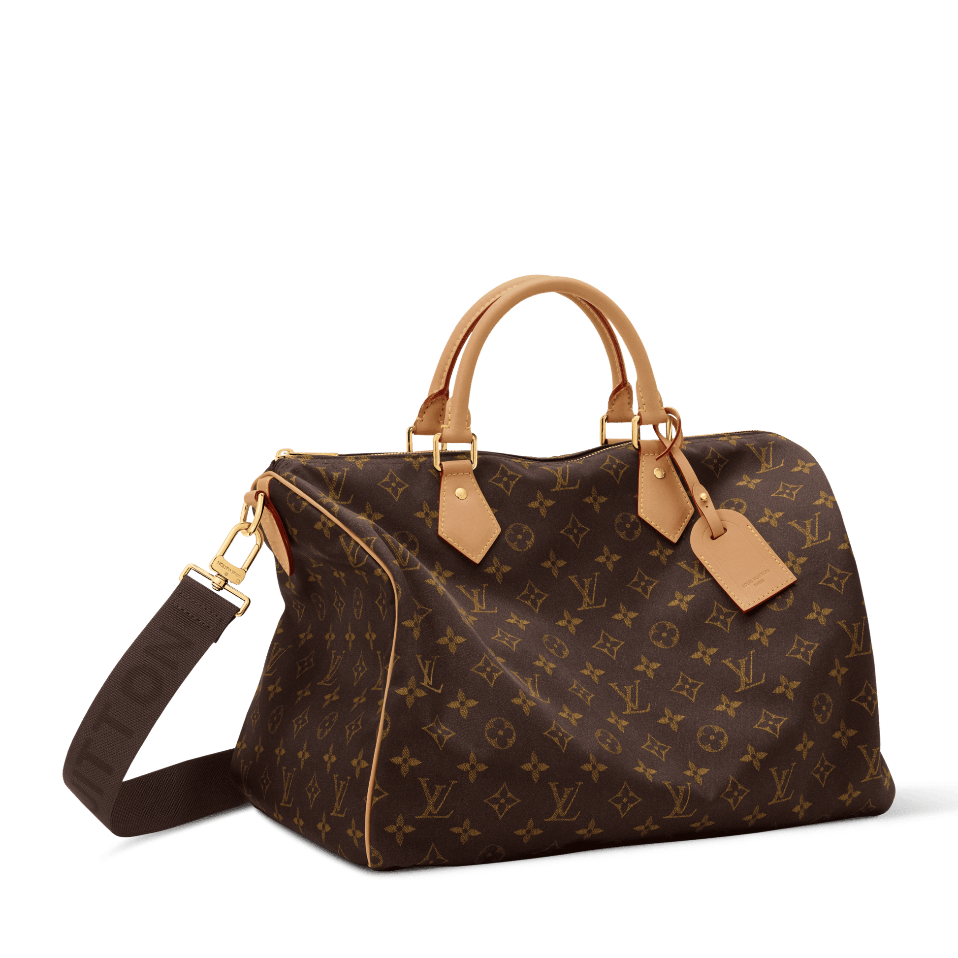 Speedy 40 Bandoulière Monogram Silk Tech Gold-Toned Hardware