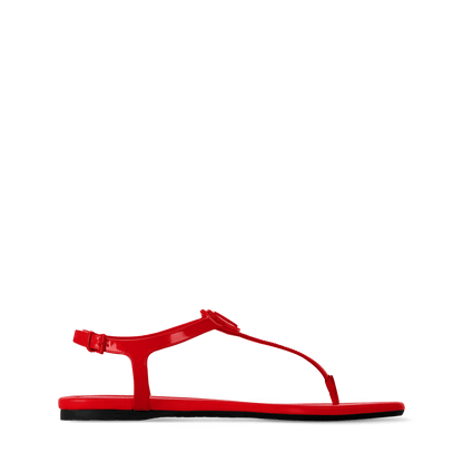 Women's Sunkiss Flat Sandal Red Patent Calf Leather 1AHKV3
