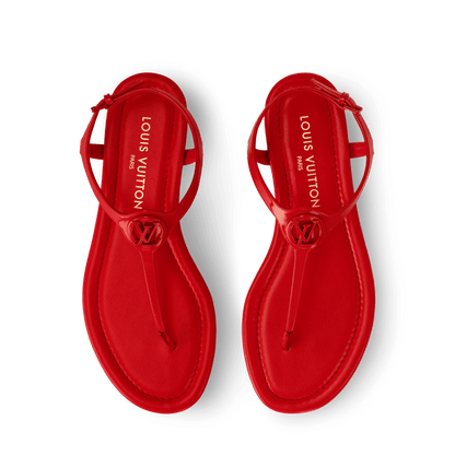 Women's Sunkiss Flat Sandal Red Patent Calf Leather 1AHKV3