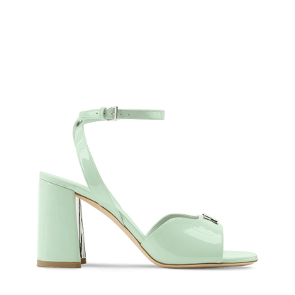 Women's Swing Open Back Water Green Patent Calf Leather Sandal 1AJKMH