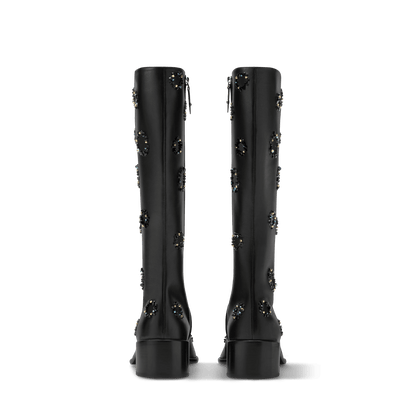 Women's Talisman Open Toe High Boot Black Lambskin 1AJOGC