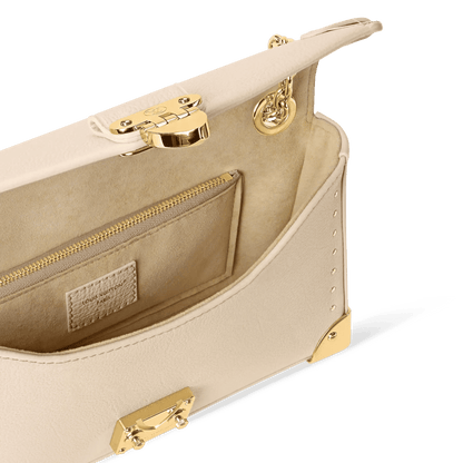 Women's Trunkie East-West Calfskin Leather Almond Baguette Bag