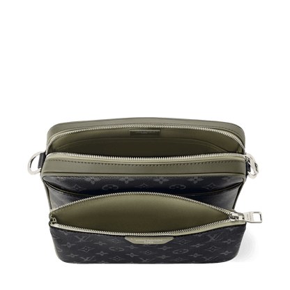 Men's Trio Messenger Bag Monogram Eclipse Canvas Khaki