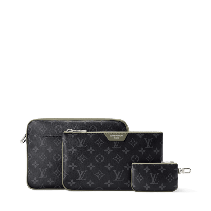 Men's Trio Messenger Bag Monogram Eclipse Canvas Khaki
