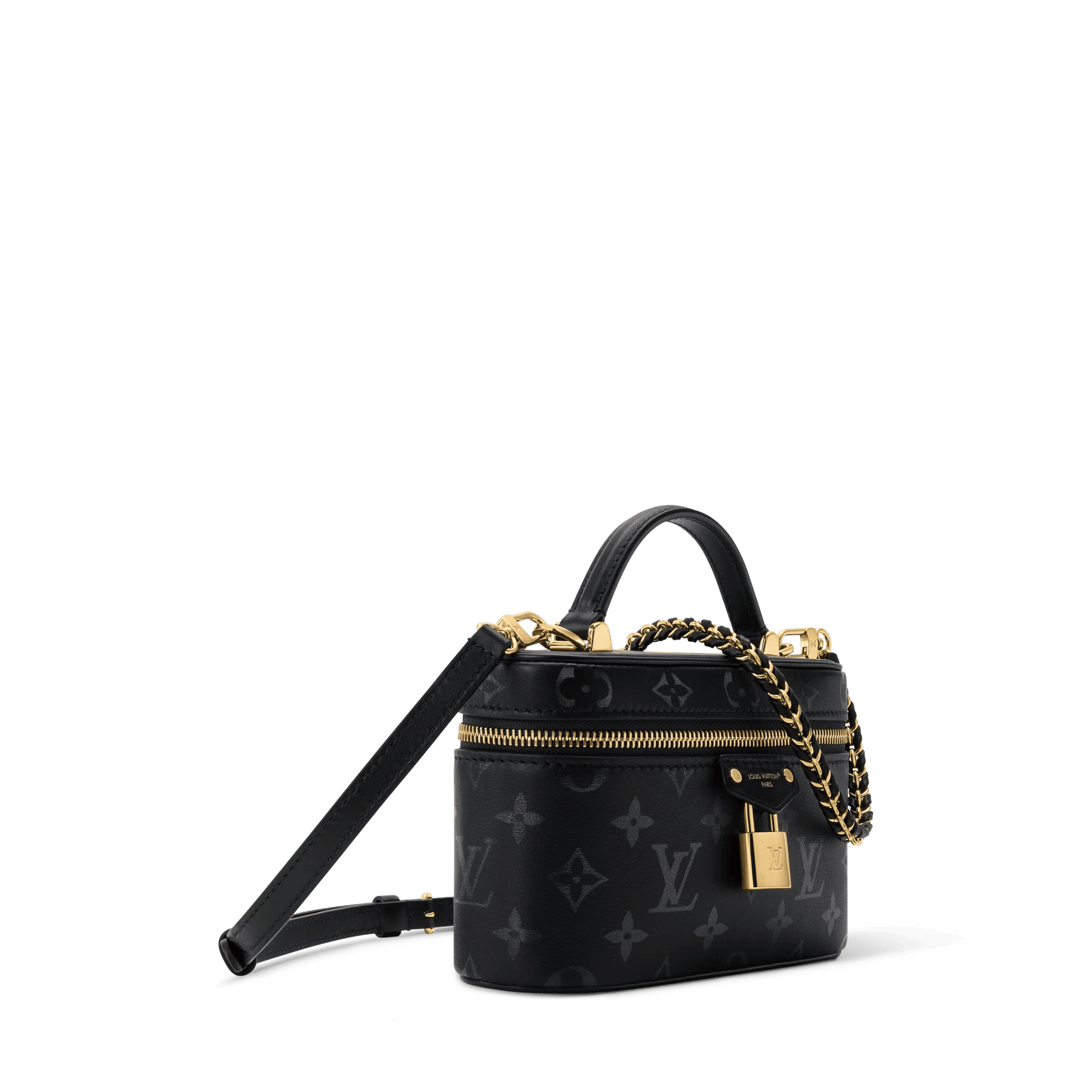 Women's Vanity Chain Monogram Ink Calfskin Pouch