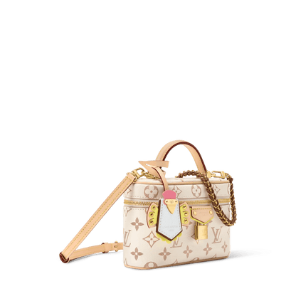 Women's Vanity Chain Pouch Monogram Dune Canvas Chain Wallet