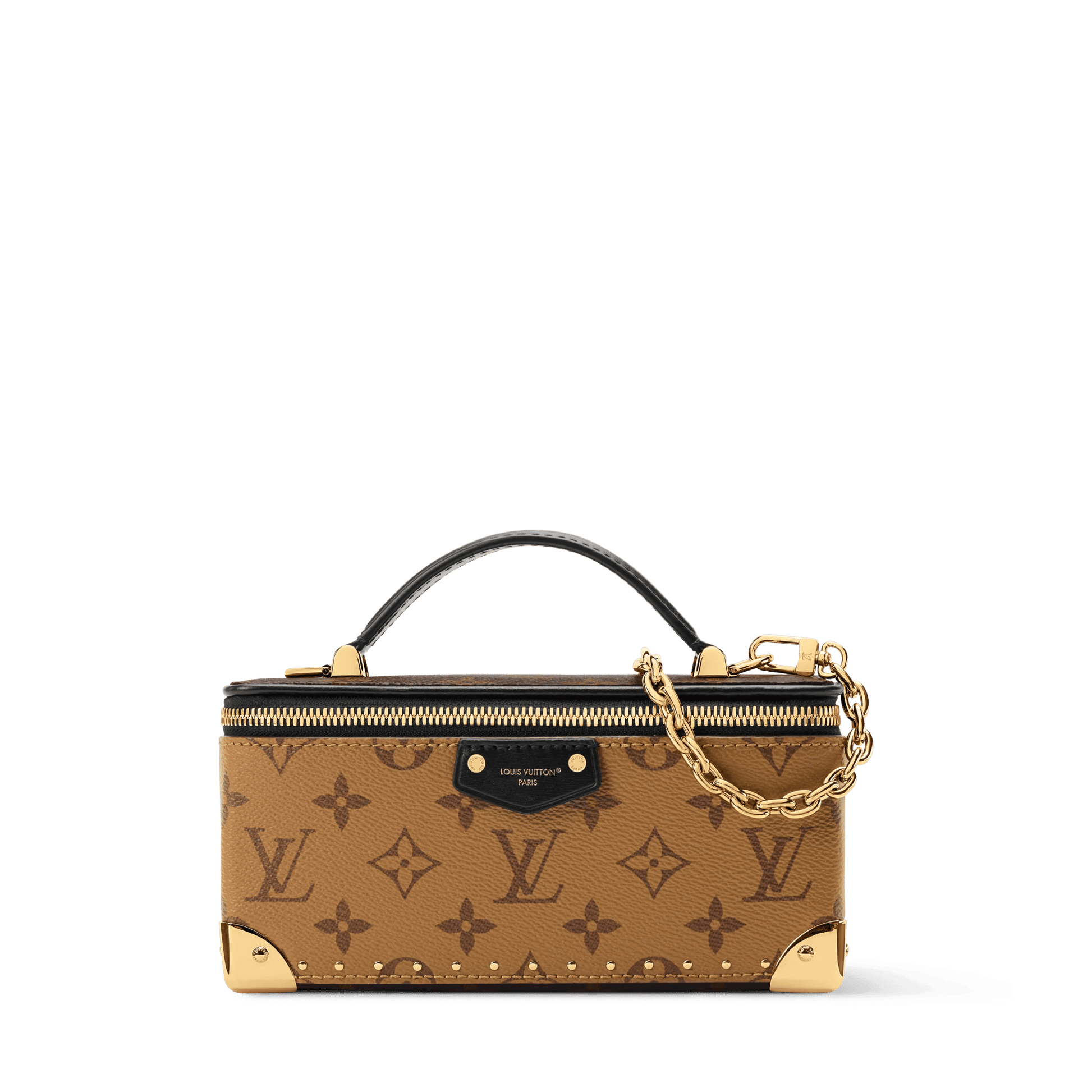 Women's Vanity Pouch Trunk Monogram Reverse Canvas Chain Wallet