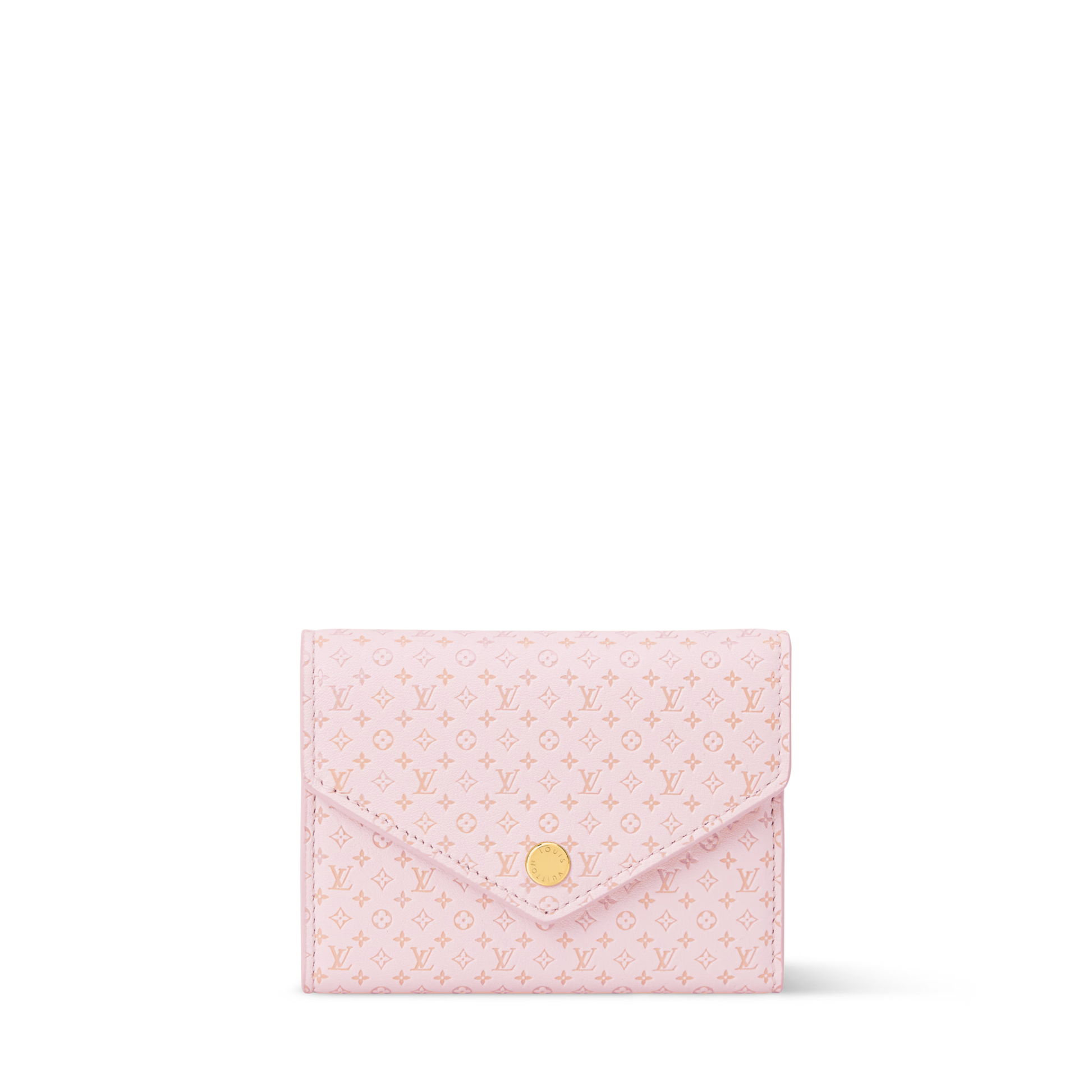 Victorine Wallet Minigram Calfskin Leather Light Bliss Gold-Toned Hardware