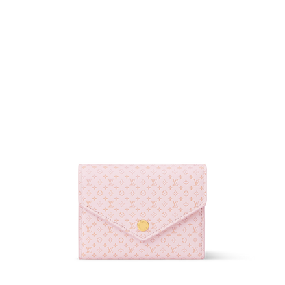 Victorine Wallet Minigram Calfskin Leather Light Bliss Gold-Toned Hardware