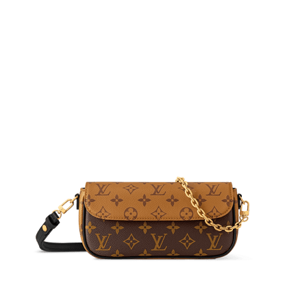 Women's Wallet On Chain Ivy Monogram Reverse Canvas Chain Wallet