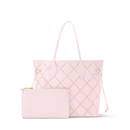 Women's Neverfull MM Light Bliss Monogram Empreinte Leather Tote Bag M28527