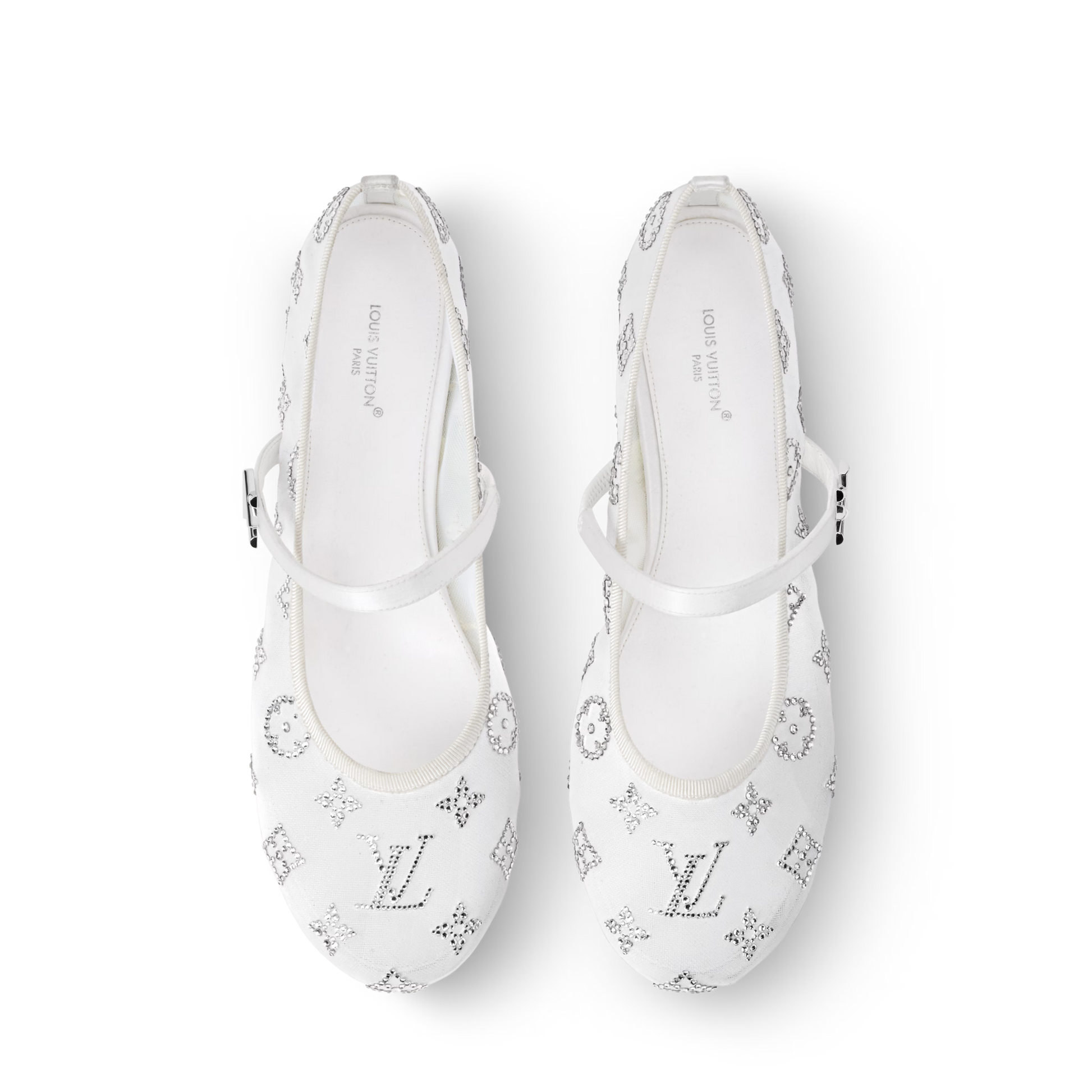 Women's Romy Flat Ballerina Mesh Rhinestone Monogram Ballet Pump 1AK3O8