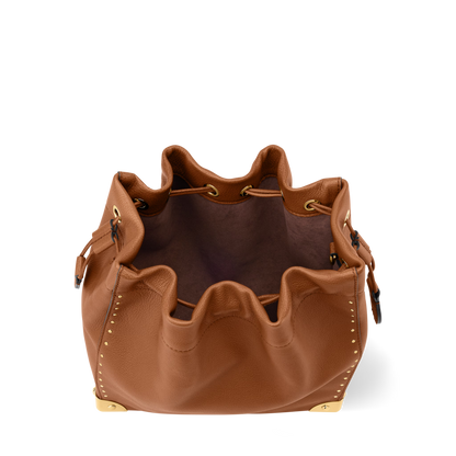Women's Noé Trunk Tan Calfskin Leather Bucket Bag M29131