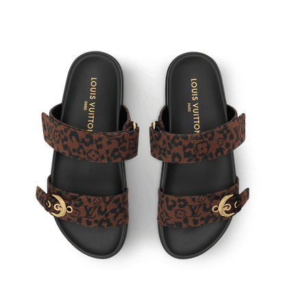Women's Bom Dia Comfort Mule Monogram Leopard Canvas 1AJNJC