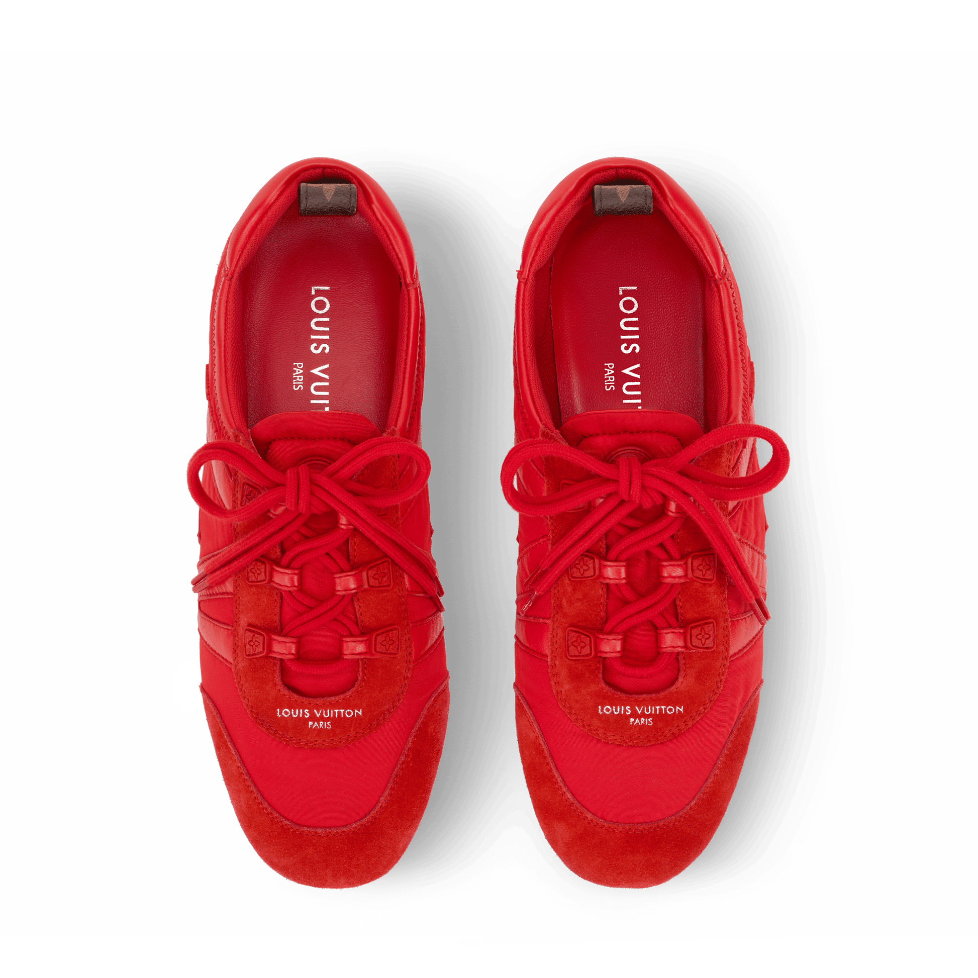 Women's LV Sneakerina Red Technical Nylon & Suede Calf Leather Sneaker 1AJPC5