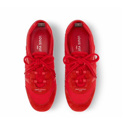 Women's LV Sneakerina Red Technical Nylon & Suede Calf Leather Sneaker 1AJPC5
