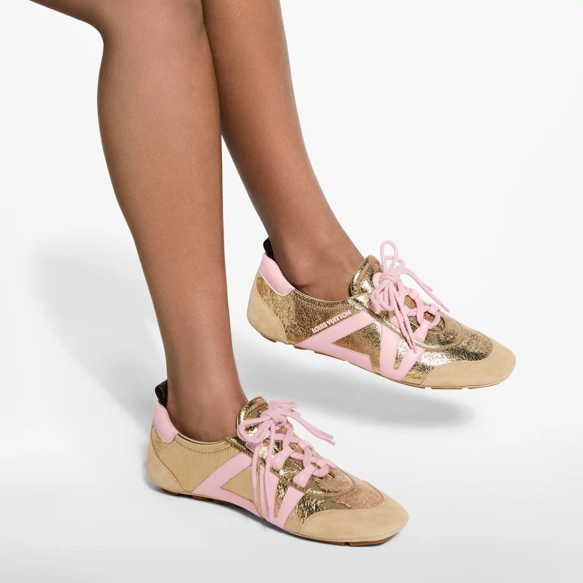 Women's LV Sneakerina Metallic Cracked Lambskin Sneaker 1AJKB4