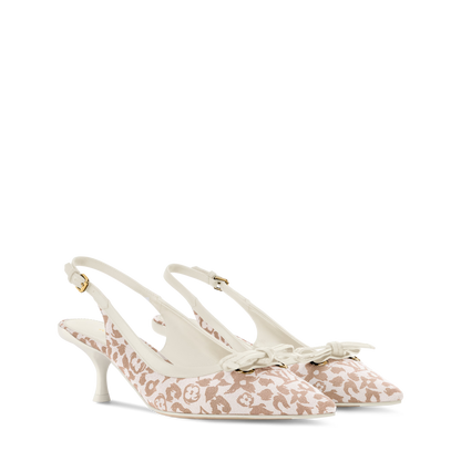 Women's 6AM Slingback Pump Brown Monogram Leopard Canvas 1AJMOY