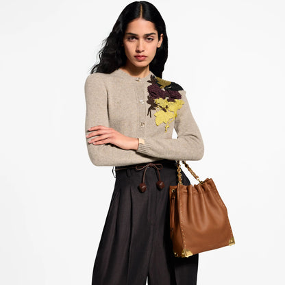 Women's Noé Trunk Tan Calfskin Leather Bucket Bag M29131
