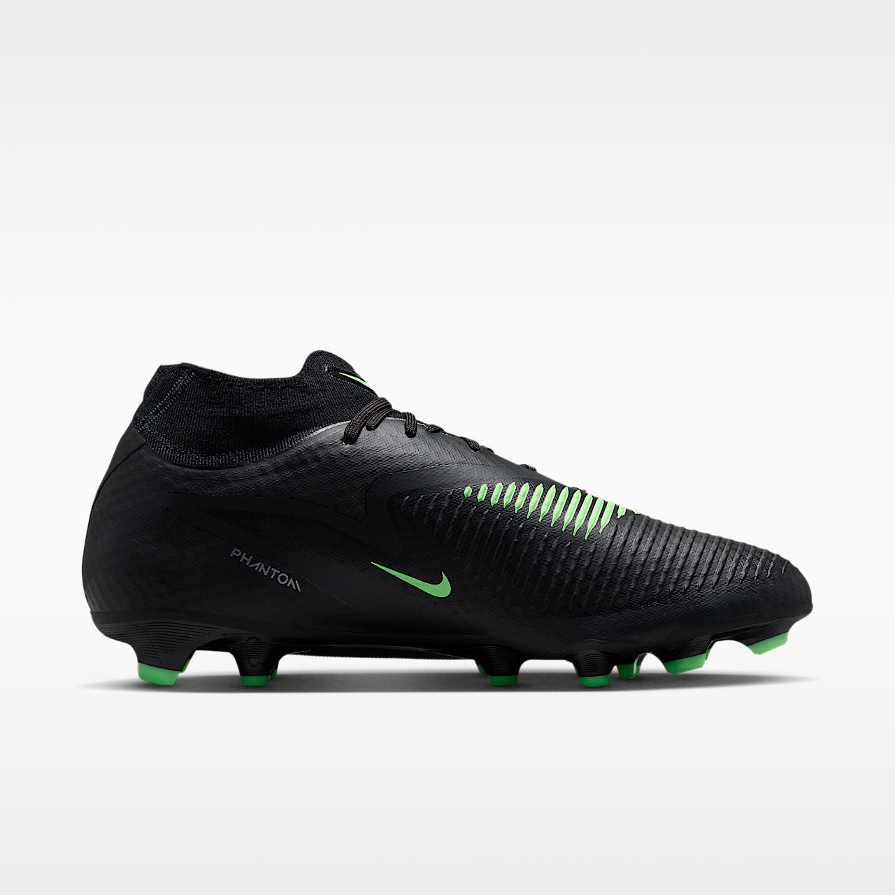 Phantom 6 High Academy Multi-Ground Soccer Cleats Black/Black/Illusion Green