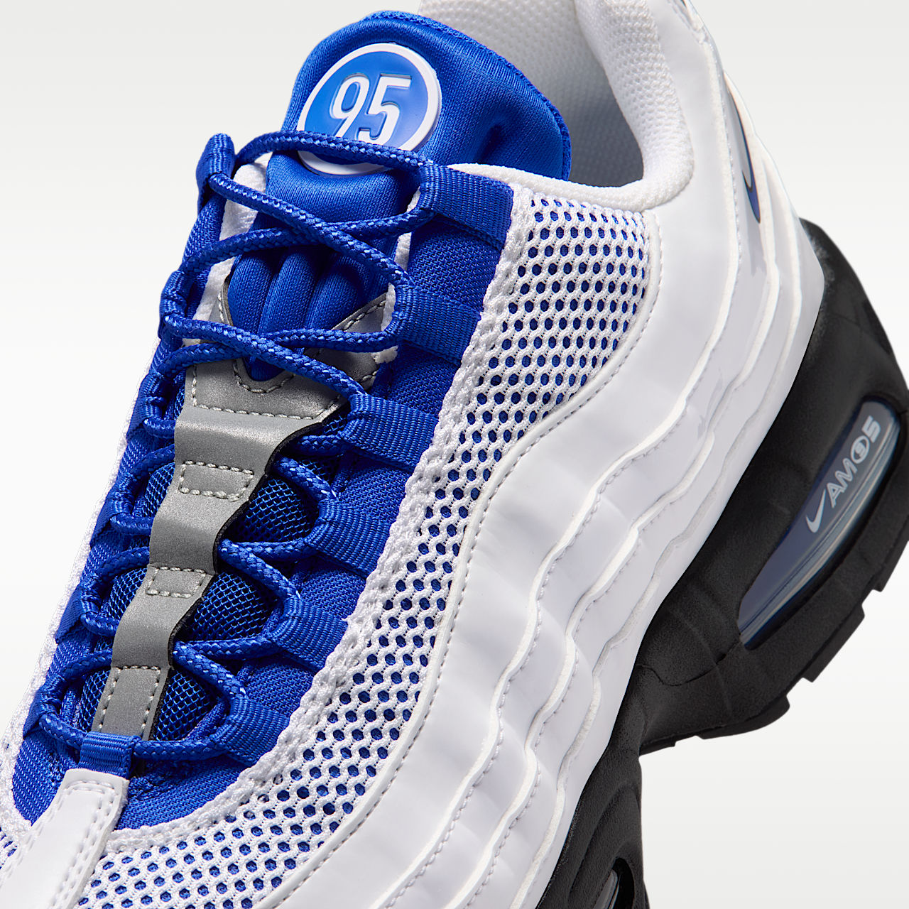 Air Max 95 Big Bubble Men's Shoes White/Black/Metallic Silver/Racer Blue