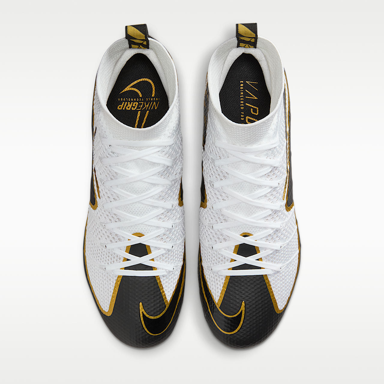 Vapor Edge 360 Untouchable Men's Football Cleats White Metallic Gold Black