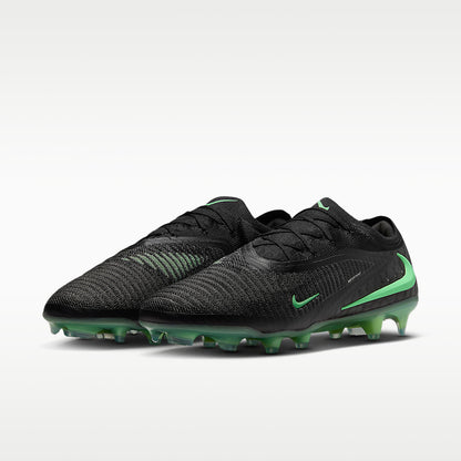 Phantom 6 Low Elite Firm-Ground Soccer Cleats Black/Black/Illusion Green
