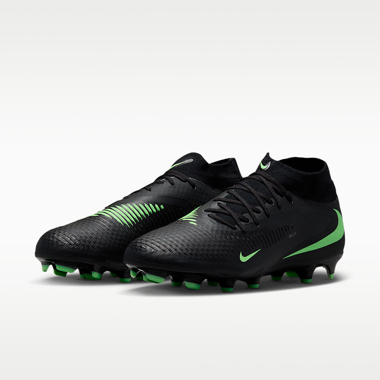 Phantom 6 High Academy Multi-Ground Soccer Cleats Black/Black/Illusion Green