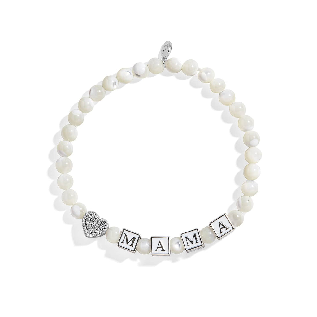 Mother of Pearl MAMA Stretch Bracelet