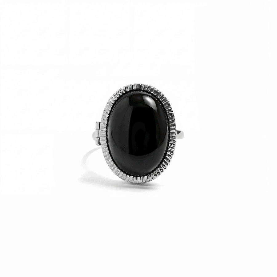 Personalized Semiprecious Locket Ring