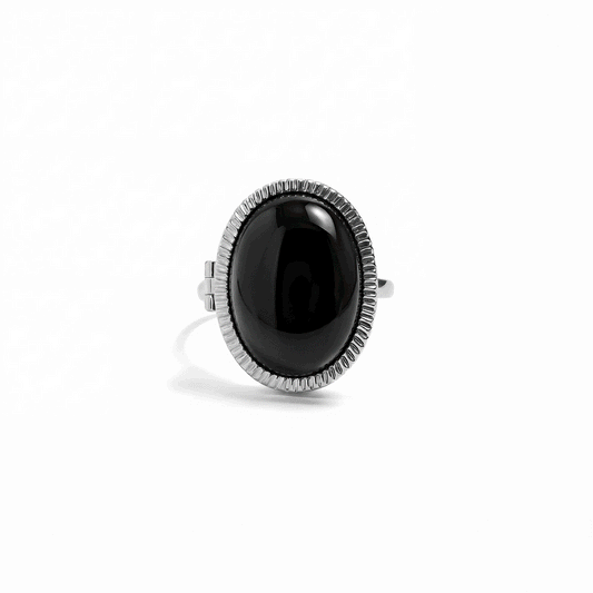 Personalized Semiprecious Locket Ring