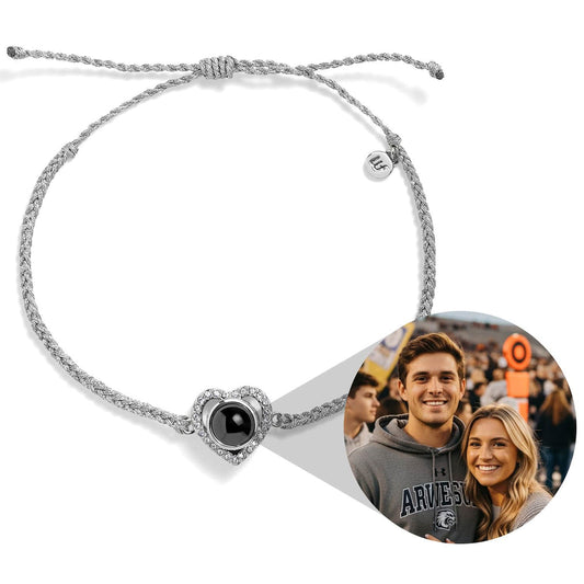 Personalized PavĂ© Heart Photo Bracelet