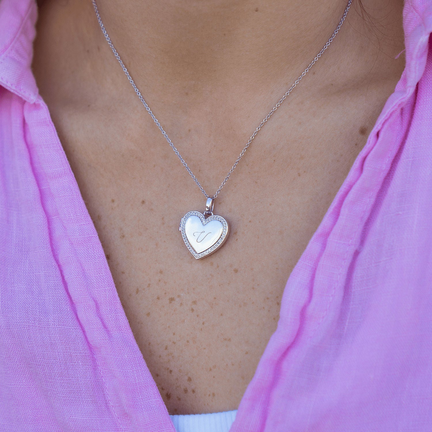 Personalized Heart Locket Necklace