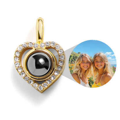 Personalized PavĂ© Heart Photo Charm