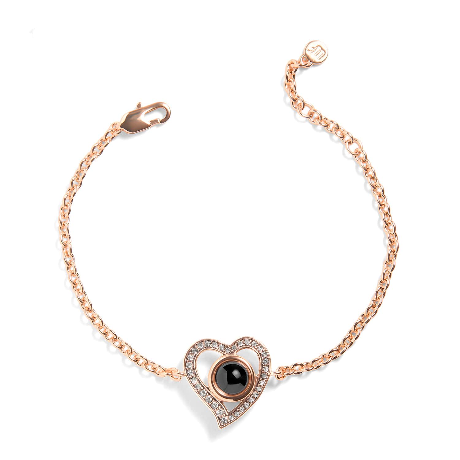 Personalized Vintage Heart Photo Bracelet