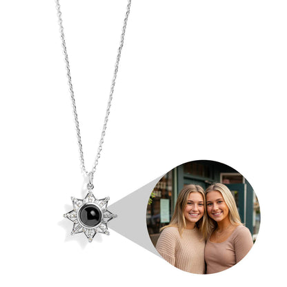 Personalized PavĂ© Sun Photo Necklace